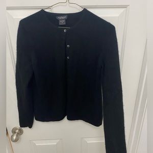 Lord & Taylor Women's 100% Cashmere Cardigan Sweater Large Black Medium